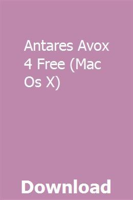 Antares Avox 4 Crack
